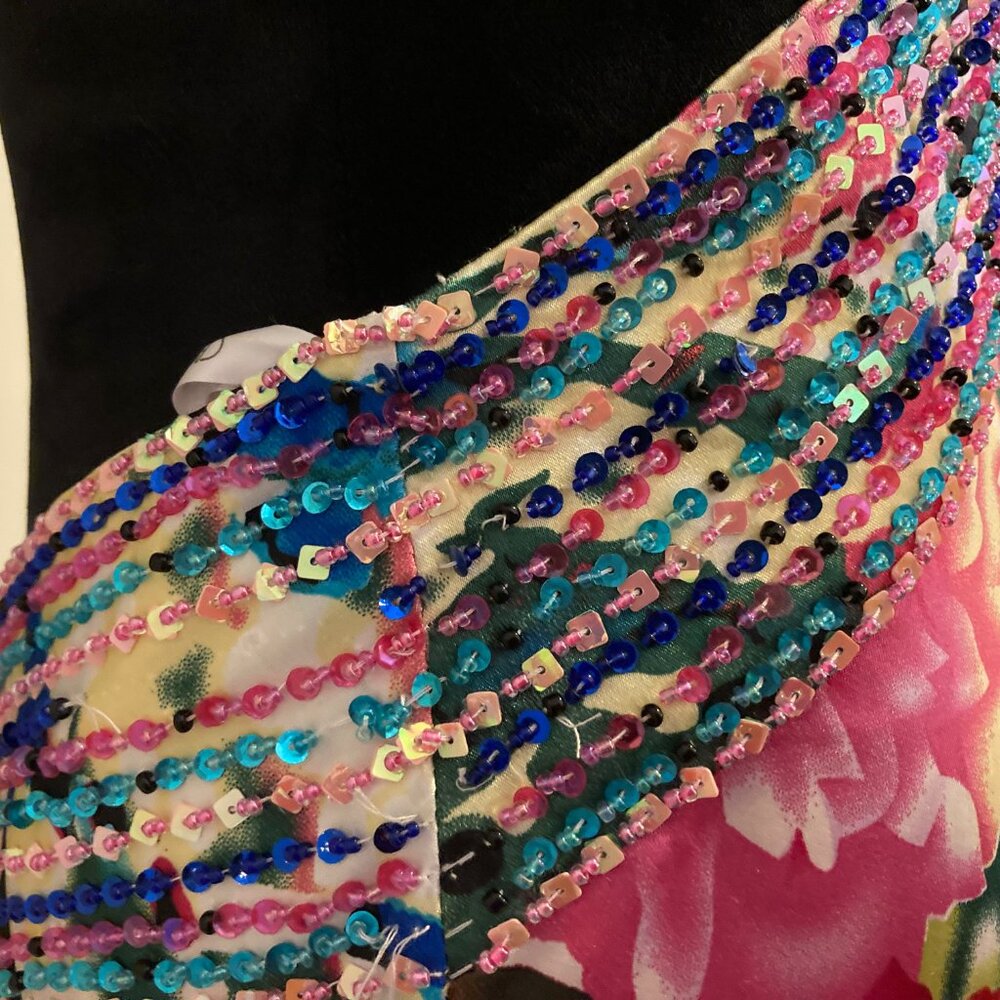 Cache Multicolor Patterned Dress With Beaded Desi… - image 7